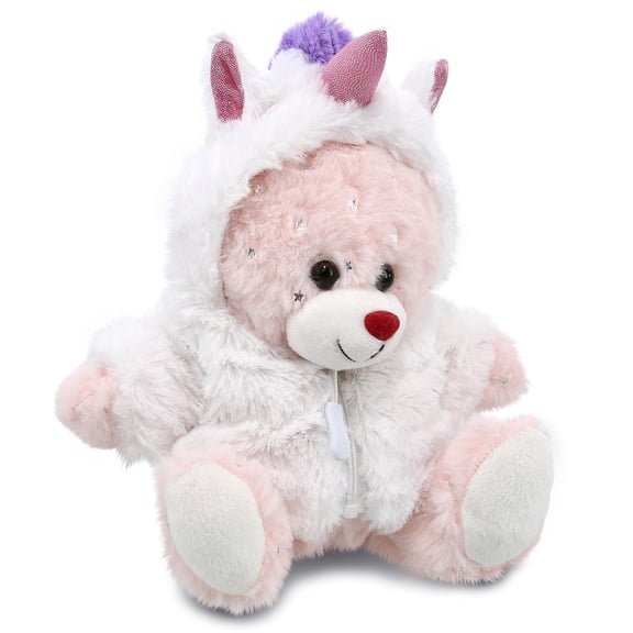 Bunny unicorn plush toy in rose gold outfit